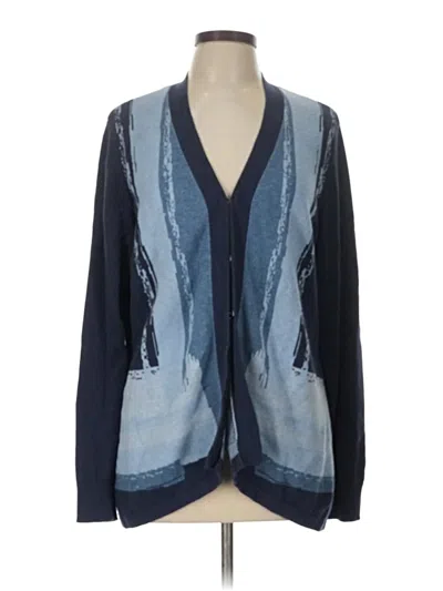 Pre-owned H By Halston Cardigan Sweater In Blue