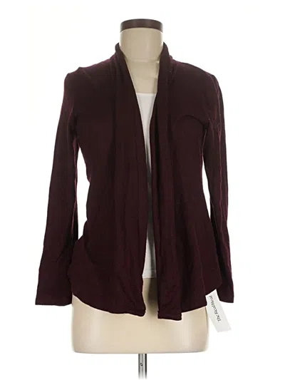 Pre-owned H By Halston Cardigan Sweater In Burgundy