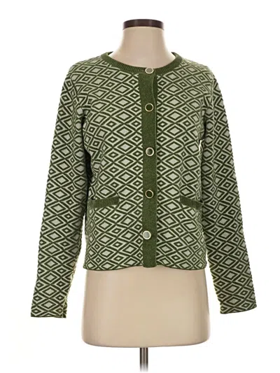 Pre-owned H By Halston Cardigan Sweater In Green