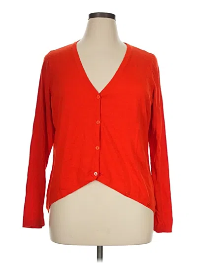 Pre-owned H By Halston Cardigan Sweater In Red