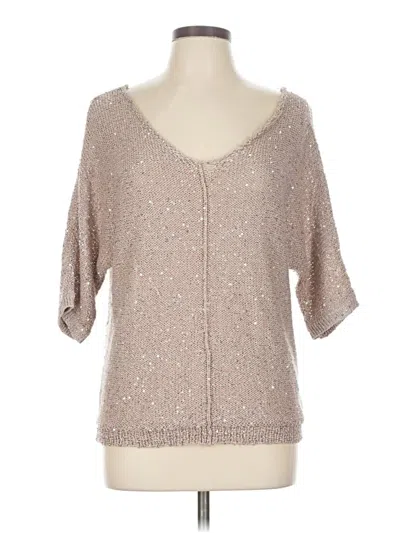 Pre-owned H By Halston Cardigan Sweater In Tan