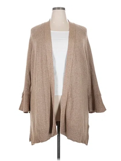 Pre-owned H By Halston Cardigan Sweater In Tan