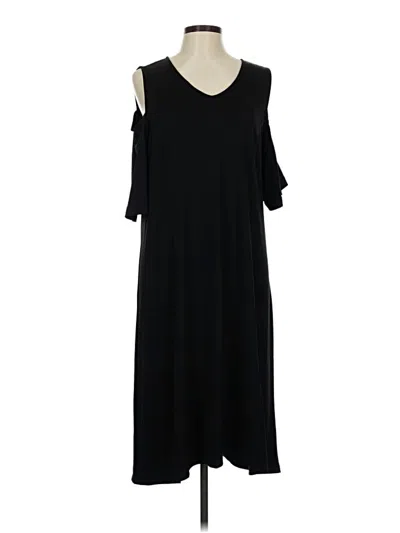 Pre-owned H By Halston Casual Dress In Black