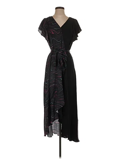 Pre-owned H By Halston Casual Dress In Black
