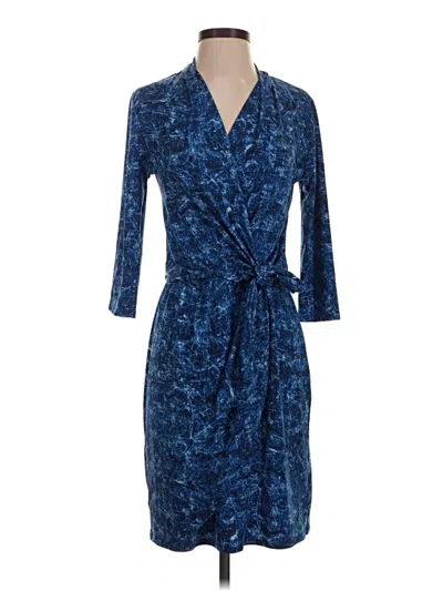 Pre-owned H By Halston Casual Dress In Blue