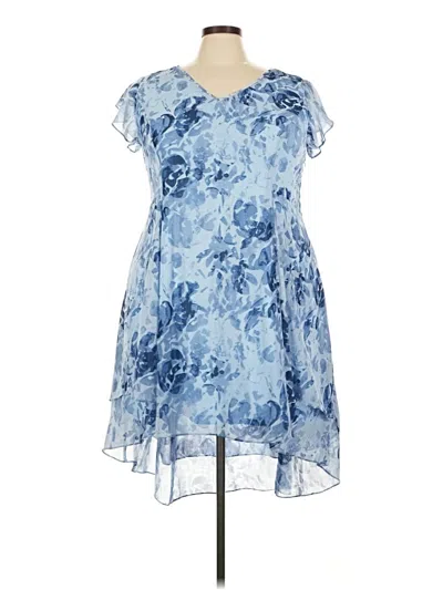 Pre-owned H By Halston Casual Dress In Blue