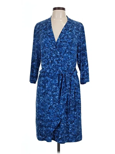 Pre-owned H By Halston Casual Dress In Blue