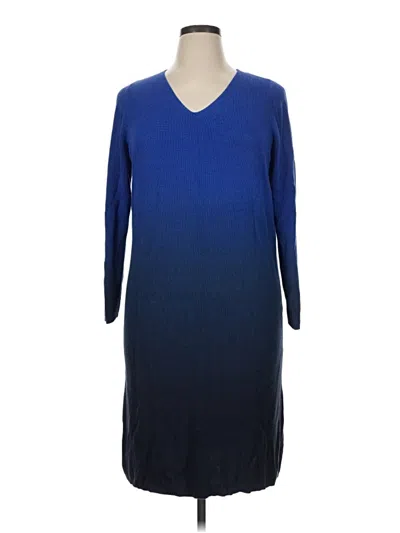 Pre-owned H By Halston Casual Dress In Blue