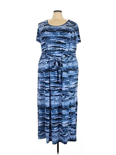 Pre-owned H By Halston Casual Dress In Blue