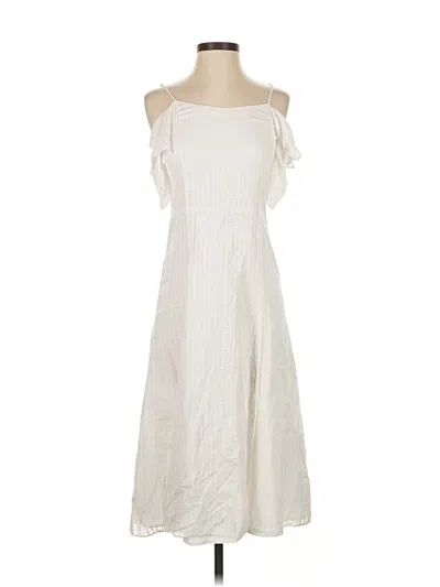 Pre-owned H By Halston Casual Dress In White