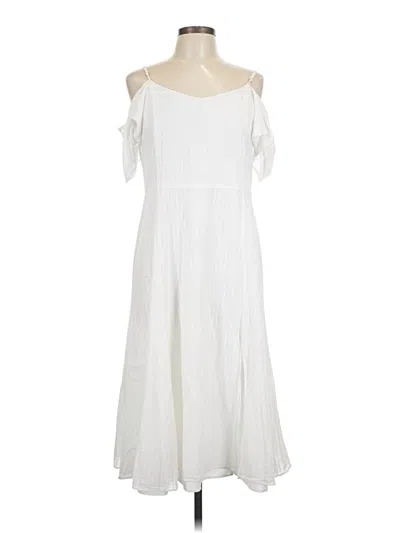 Pre-owned H By Halston Casual Dress In White