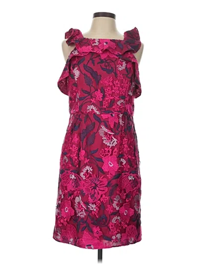 Pre-owned H By Halston Cocktail Dress In Burgundy
