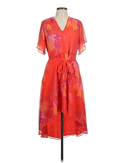 Pre-owned H By Halston Cocktail Dress In Orange