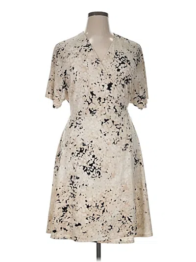 Pre-owned H By Halston Cocktail Dress In Tan
