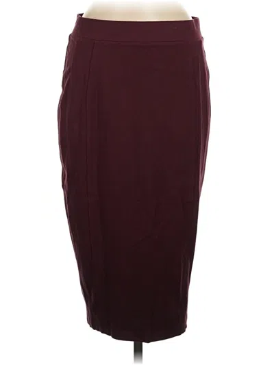 Pre-owned H By Halston Formal Skirt In Burgundy