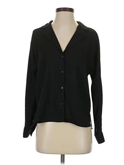 Pre-owned H By Halston Long Sleeve Blouse In Black