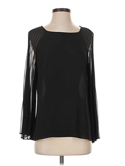 Pre-owned H By Halston Long Sleeve Blouse In Black