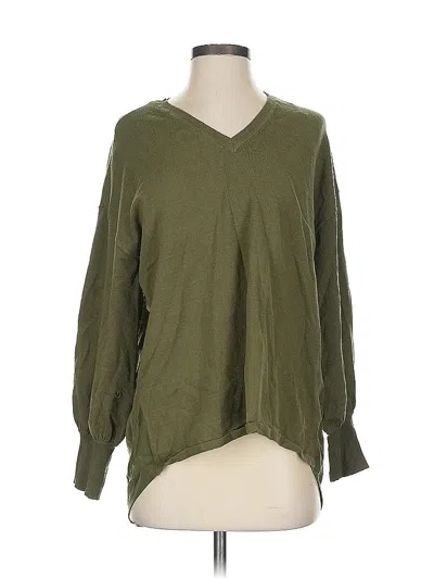 Pre-owned H By Halston Long Sleeve Blouse In Green