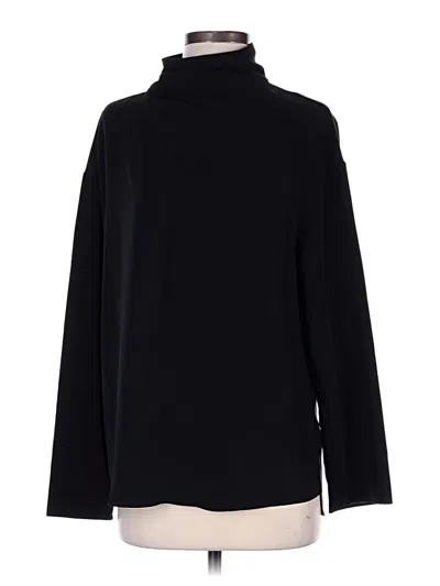 Pre-owned H By Halston Long Sleeve Top Black Turtleneck Tops