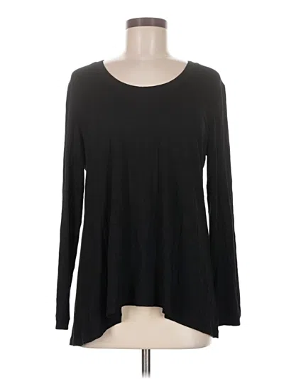 Pre-owned H By Halston Long Sleeve T-shirt In Black