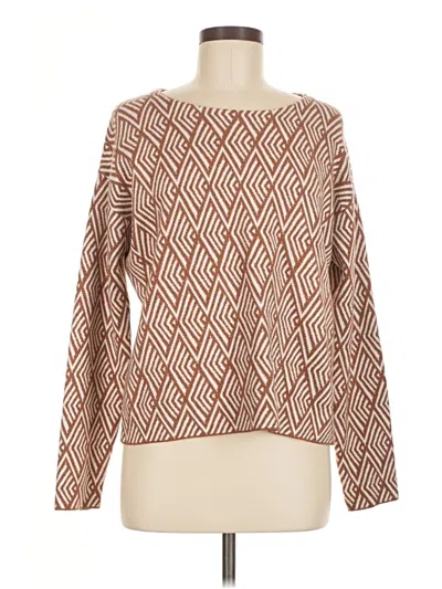 Pre-owned H By Halston Long Sleeve T-shirt In Brown