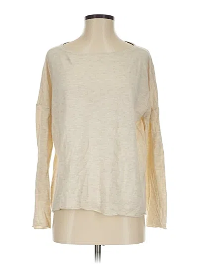 Pre-owned H By Halston Long Sleeve T-shirt In Ivory