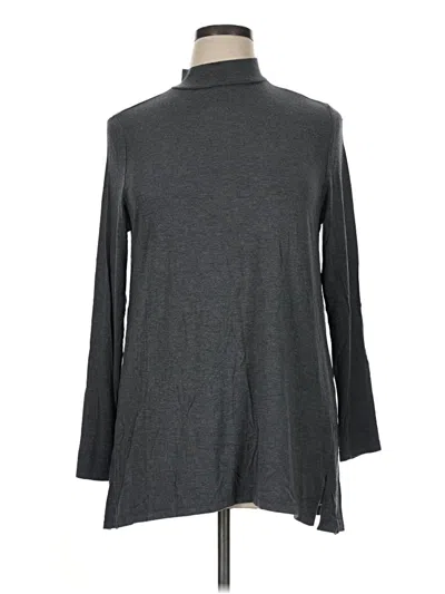 Pre-owned H By Halston Long Sleeve Turtleneck In Gray