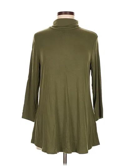 Pre-owned H By Halston Long Sleeve Turtleneck In Green