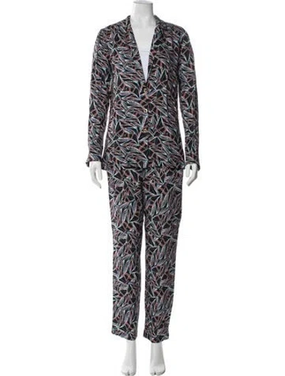 Pre-owned H By Halston Printed Pantsuit In Multi