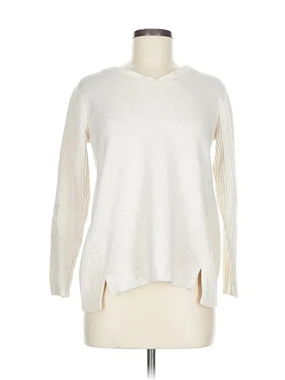 Pre-owned H By Halston Pullover Sweater In White