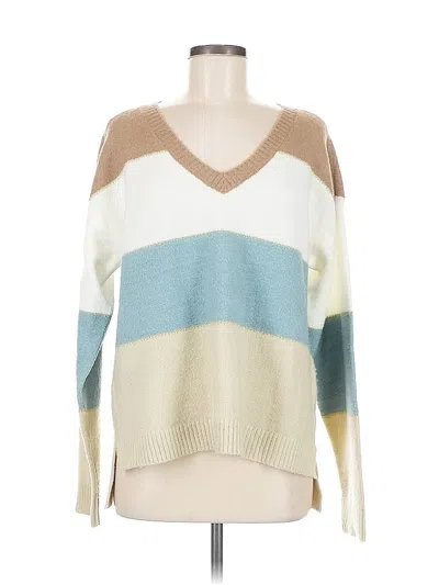 Pre-owned H By Halston Pullover Sweater In White