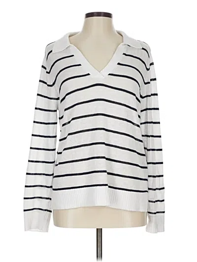 Pre-owned H By Halston Pullover Sweater In White