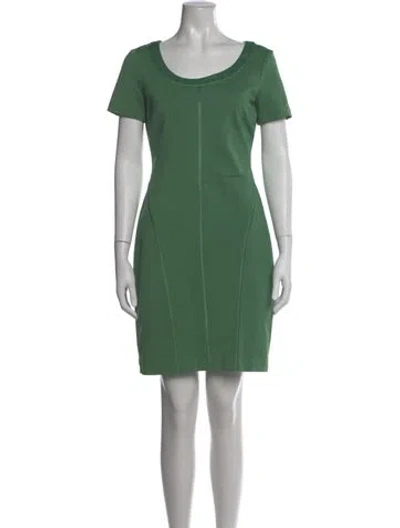 Pre-owned H By Halston Scoop Neck Mini Dress In Green