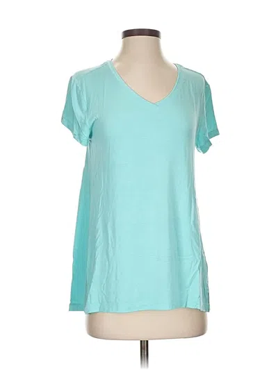 Pre-owned H By Halston Short Sleeve T-shirt In Blue