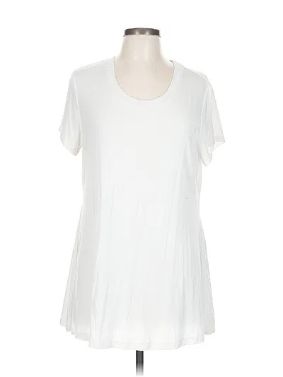 Pre-owned H By Halston Short Sleeve T-shirt In White