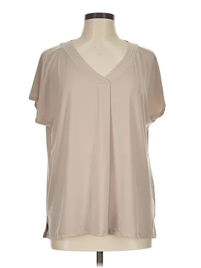 Pre-owned H By Halston Short Sleeve T-shirt In Tan