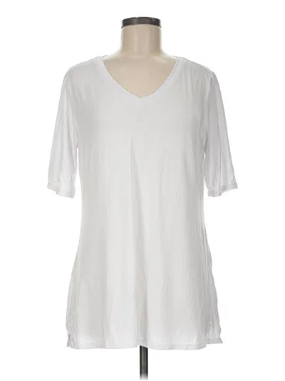 Pre-owned H By Halston Short Sleeve T-shirt In White