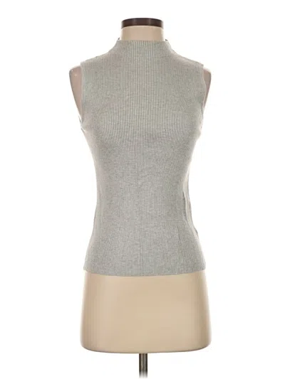 Pre-owned H By Halston Short Sleeve Turtleneck In Gray