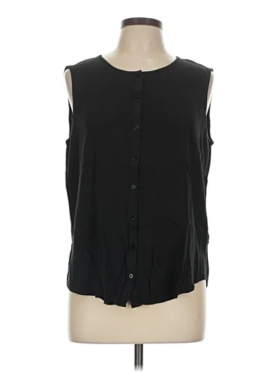 Pre-owned H By Halston Sleeveless Blouse In Black