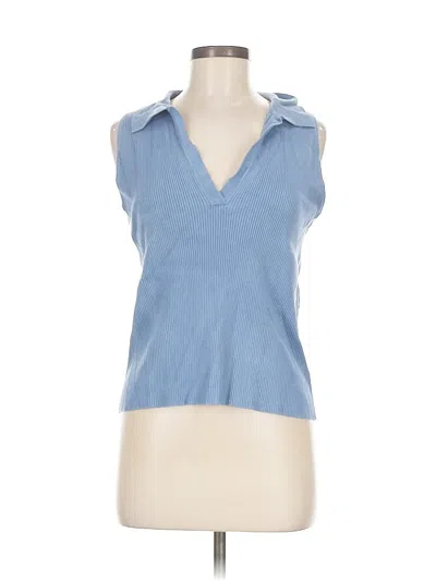 Pre-owned H By Halston Sleeveless Blouse In Blue