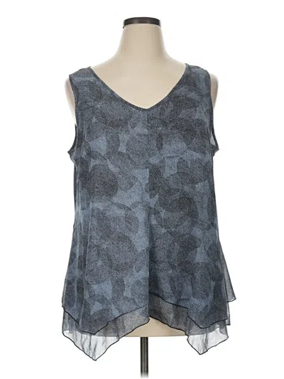 Pre-owned H By Halston Sleeveless Blouse In Gray