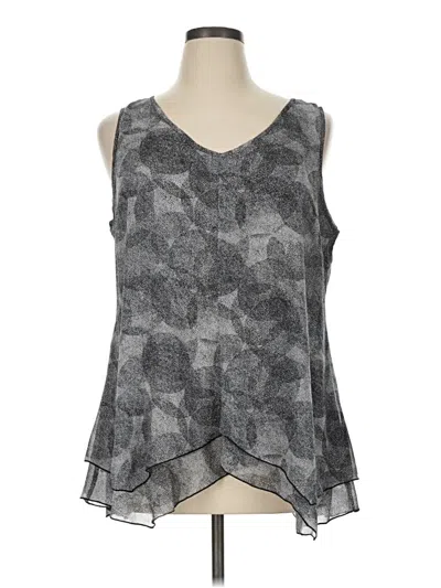 Pre-owned H By Halston Sleeveless Blouse In Gray