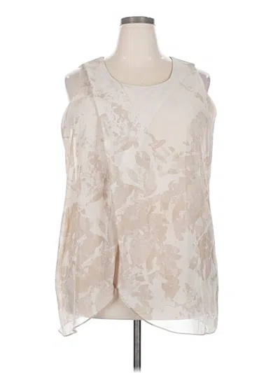 Pre-owned H By Halston Sleeveless Blouse In Ivory
