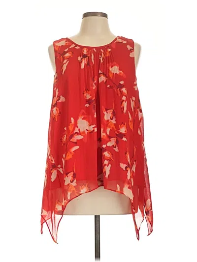 Pre-owned H By Halston Sleeveless Blouse In Red
