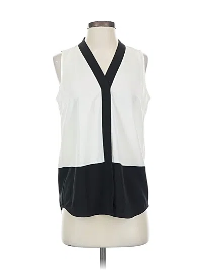 Pre-owned H By Halston Sleeveless Blouse In White