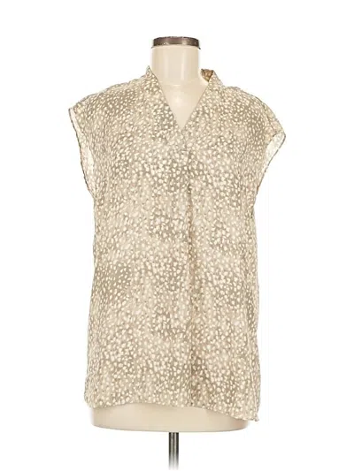 Pre-owned H By Halston Sleeveless Button Down Shirt In White