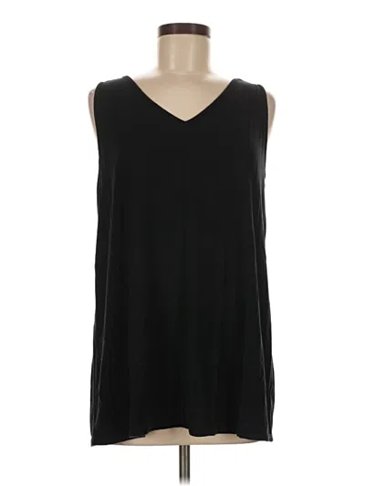Pre-owned H By Halston Sleeveless Top Black V-neck Tops