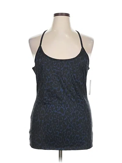 Pre-owned H By Halston Sleeveless Top Blue Halter Neckline Tops