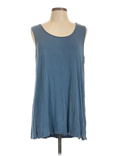Pre-owned H By Halston Sleeveless Top Blue Scoop Neck Tops
