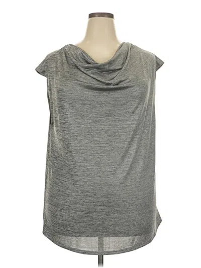 Pre-owned H By Halston Sleeveless Top Gray Cowl Neck Tops
